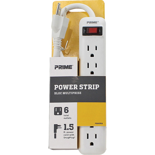 Power Strip, 6 Outlet(s), 1-1/2', 15 A, 1875 W, 125 V Stor-it Systems