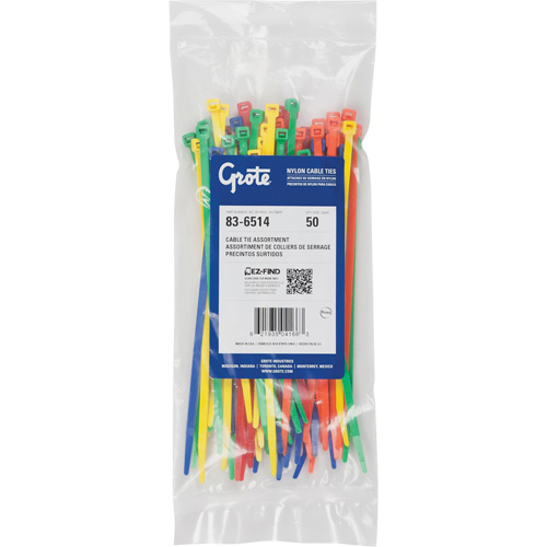 Nylon Cable Ties, 8" Long, 50 lbs. Tensile Strength Stor-it Systems