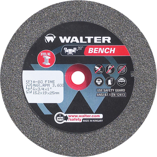 Bench Grinding Wheel, 6" x 3/4", 1" Arbor, 1 Stor-it Systems