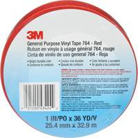 Ruban en vinyle pour travaux g&eacute;n&eacute;raux 764, 25,4 mm (1") la x 32,9 m (108') lo, 5 mils, Rouge Stor-it Systems