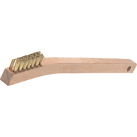Brosses de grattage &agrave; petit manche, garnissage en V, Laiton, 3 x 7 rangs de fils, Longueur 7-7/8" Stor-it Systems