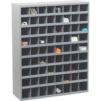 Steel Storage Bin Cabinet, 33-3/4" W x 12" D x 42" H, Grey Stor-it Systems