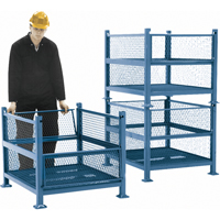 Open Mesh Containers, 2 Drop Gates, 2500 lbs. Capacity, 34.5" W x 40.5" D x 32.25" H CA397 | Stor-it Systems