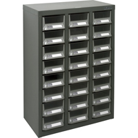 Casiers pour pi&egrave;ces KPC-400, Acier galvanis&eacute;, 24 tiroirs, 17-3/10" x 8-7/10" x 25-3/5", Gris Stor-it Systems