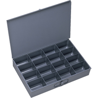 Boîtes &agrave; fond courb&eacute;, Acier, 16 compartiments, 18" la x 12" p, 3" h, Gris Stor-it Systems