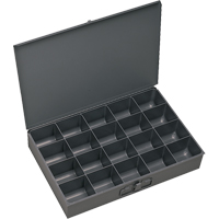 Boîtes &agrave; fond courb&eacute;, Acier, 20 compartiments, 18" la x 12" p, 3" h, Gris Stor-it Systems