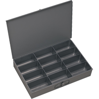 Boîtes &agrave; fond courb&eacute;, Acier, 12 compartiments, 13 3/8" la x 9-1/4" p, 2" h, Gris Stor-it Systems
