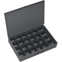 Compartment Scoop Boxes, Steel, 24 Slots, 13-3/8" W x 9-1/4" D x 2" H, Grey Stor-it Systems