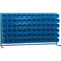 Louvered Rack with Bins, 72 Bins, 72" W x 15" D x 40" H Stor-it Systems