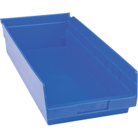 Plastic Shelf Bins, 8-3/8" W x 4" H x 17-7/8" D, Blue, 20 lbs. Capacity CB402 | Stor-it Systems