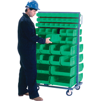 Double-Sided Mobile Bin Rack, Double-sided, 96 bins, 36" W x 24" D x 63" H Stor-it Systems