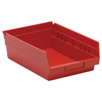 Bacs de rangement pour tablettes, 8-3/8" la x 4" H x 11-5/8" p, Rouge, Capacit&eacute; 30 lb Stor-it Systems