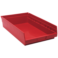 Bacs de rangement pour tablettes, 11-1/8" la x 4" H x 17-7/8" p, Rouge, Capacit&eacute; 40 lb Stor-it Systems