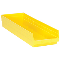 Shelf Bins, 8-3/8" W x 4" H x 23-5/8" D, Yellow, 50 lbs. Capacity Stor-it Systems