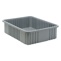 Contenants Divider Box, Plastique, 22,5" la x 17,5" p x 6" h, Gris Stor-it Systems