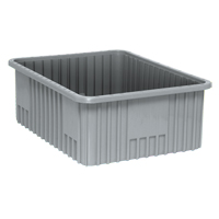 Contenants Divider Box, Plastique, 22,5" la x 17,5" p x 8" h, Gris Stor-it Systems