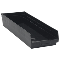 Economy Shelf Bin, 8-3/8" W x 4" H x 23-5/8" D, Black, 60 lbs. Capacity Stor-it Systems