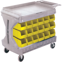 Pro Cart With Yellow Bins, Double-sided, 36 bins, 45-5/18" W x 24" D x 34-3/4" H CC832 | Stor-it Systems