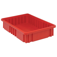 Contenants Divider Box, Plastique, 16,5" la x 10,9" p x 3,5" h, Rouge Stor-it Systems