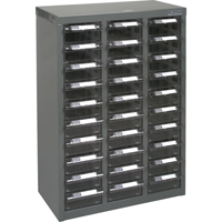 KPC-700 Parts Cabinet, Galvanized Steel, 30 Drawers, 17-1/2" x 8-7/10" x 25-3/10", Grey Stor-it Systems