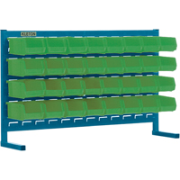 Louvered Rack with Bins, 32 Bins, 36" W x 8-1/4" D x 22" H CF361 | Stor-it Systems