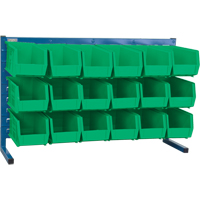 Louvered Rack with Bins, 18 Bins, 36" W x 8-1/4" D x 22" H CF363 | Stor-it Systems