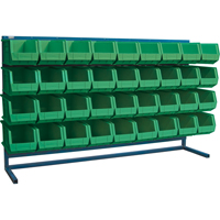 Louvered Rack with Bins, 36 Bins, 72" W x 15" D x 40" H CF369 | Stor-it Systems