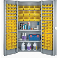 Deep Door Combination Bin Cabinets, 38" W x 24" D x 72" H, Grey Stor-it Systems