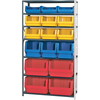 Shelving Unit with Stacking Bins, Steel, Magnum Bin, 650 lbs. Capacity, 42" W x 76" H x CF788 | Stor-it Systems