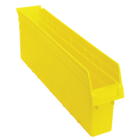 Store-Max Shelf Bins, 4-3/8" W x 8" H x 23-5/8" D, Yellow, 68 lbs. Capacity CF898 | Stor-it Systems