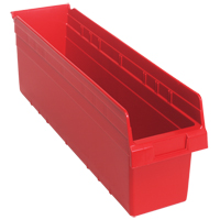 Store-Max Shelf Bins, 6-5/8" W x 8" H x 23-5/8" D, Red, 68 lbs. Capacity CF901 | Stor-it Systems