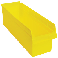 Store-Max Shelf Bins, 8-3/8" W x 8" H x 23-5/8" D, Yellow, 68 lbs. Capacity CF906 | Stor-it Systems