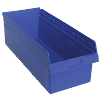 Store-Max Shelf Bins, 11-1/8" W x 8" H x 23-5/8" D, Blue, 68 lbs. Capacity CF908 | Stor-it Systems