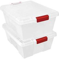 Plastic Latch Container, 15.875" W x 21" D x 7.75" H, Clear Stor-it Systems