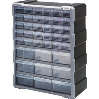 Armoire &agrave; tiroir, Plastique, 39 tiroirs, 15" x 6-1/4" x 18-3/4", Noir Stor-it Systems