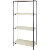 Wire Shelving Unit with Plastic Shelves, Wire Frame with Plastic Shelves, Boltless, 600 lbs. Capacity, 30" W x 72" H x 18" D CG077 | Stor-it Systems