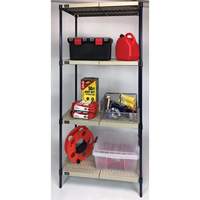 Wire Shelving Unit with Plastic Shelves, Wire Frame with Plastic Shelves, Boltless, 600 lbs. Capacity, 48" W x 72" H x 18" D CG079 | Stor-it Systems