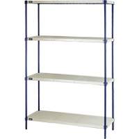 Wire Shelving Unit with Plastic Shelves, Wire Frame with Plastic Shelves, Boltless, 600 lbs. Capacity, 48" W x 72" H x 18" D CG079 | Stor-it Systems