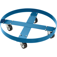 Drum Dolly, Steel, 750 lbs. Capacity, 24" Diameter, Polyolefin Casters DC202 | Stor-it Systems