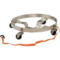 Multi-Tier Drum Dollies, Stainless Steel, 900 lbs. Capacity, 23-1/2" Diameter, Rubber Casters DC415 | Stor-it Systems