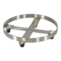 Drum Dollies, Stainless Steel, 800 lbs. Capacity, 23-1/4" Diameter, Rubber Casters DC416 | Stor-it Systems