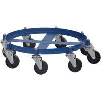 Octagon Drum Dolly, Steel, 2000 lbs. Capacity, 27-1/16" Diameter, Cast Iron Casters DC782 | Stor-it Systems