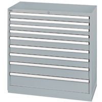 Drawer Cabinets, 9 Drawers, 40-1/4" W x 22-1/2" D x 41-3/4" H, Grey Stor-it Systems