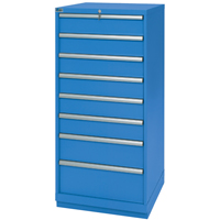 Drawer Cabinets, 8 Drawers, 28-1/4" W x 28-1/2" D x 59-1/2" H, Bright blue Stor-it Systems