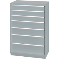 Drawer Cabinets, 7 Drawers, 40-1/4" W x 22-1/2" D x 59-1/2" H, Grey Stor-it Systems