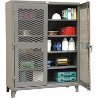 Heavy-Duty Ventilated Storage Cabinets, 4 Shelves, 72" H x 36" W x 24" D, Steel, Grey FI329 | Stor-it Systems