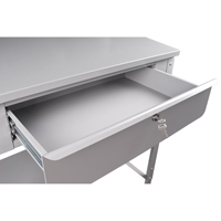 Open Floor Style Shop Desk, 34-1/2" W x 30" D x 53" H, Grey Stor-it Systems
