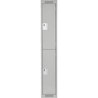 Casiers Clean Line, 2 niveaux, 12" x 18" x 72", Acier, Gris, Rivet (assembl&eacute;) Stor-it Systems