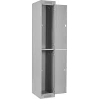 Clean Line Lockers, 2 -tier, Bank of 4, 48" x 18" x 72", Steel, Grey, Rivet (Assembled) Stor-it Systems