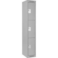 Casiers Clean Line, 3 niveaux, 12" x 18" x 72", Acier, Gris, Rivet (assembl&eacute;) Stor-it Systems